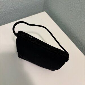 Vintage black velvet dress purse/clutch with adjustable strap - SALE!